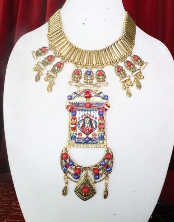 SOLD! 7267 Egyptian Revival Pharaoh Huge Massive Necklace