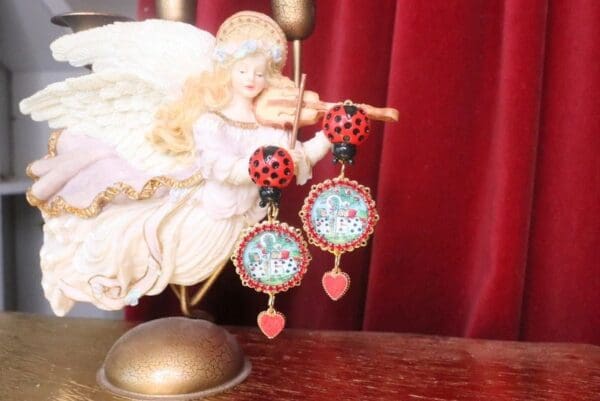SOLD! 7343 Alice In Wonderland Cameo Earrings - Image 6