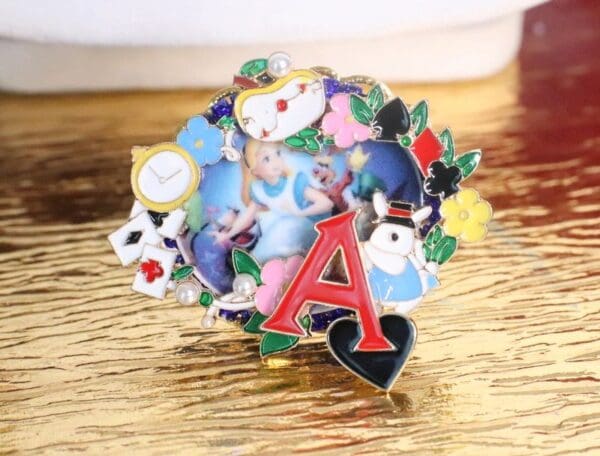 SOLD! 7344 A-letter Alice In Wonderland Enamel Adjustable Cocktail Huge Ring - Image 8