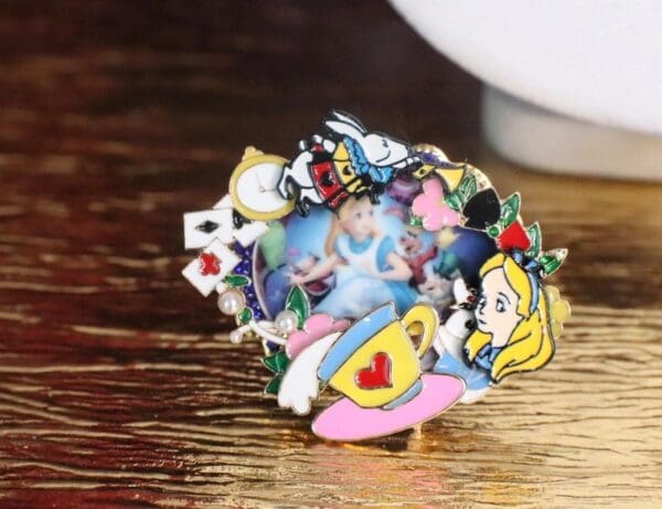 SOLD! 7345 Alice In Wonderland Enamel Adjustable Cocktail Huge Ring - Image 6