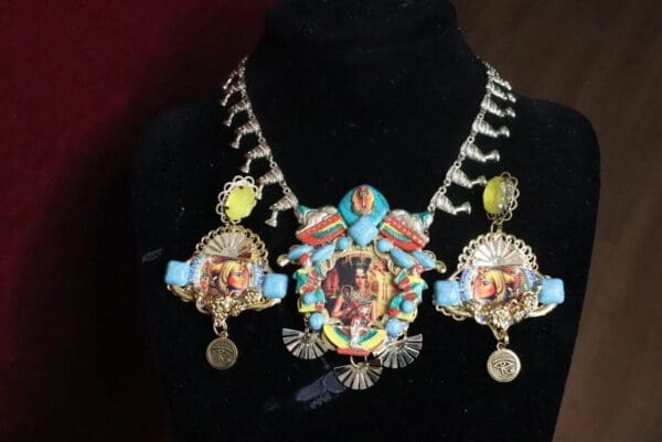 SOLD! 7365 Egyptian Revival Cleopatra Necklace - Image 9
