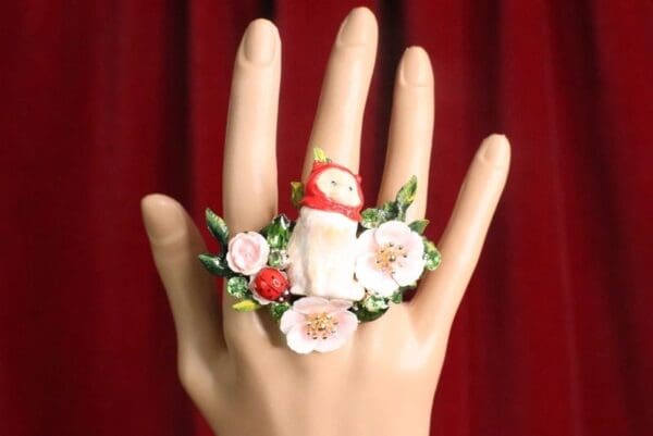 SOLD! 7373 Baroque Art Jewelry Vivid Adorable Cat Cocktail Adjustable Ring - Image 2