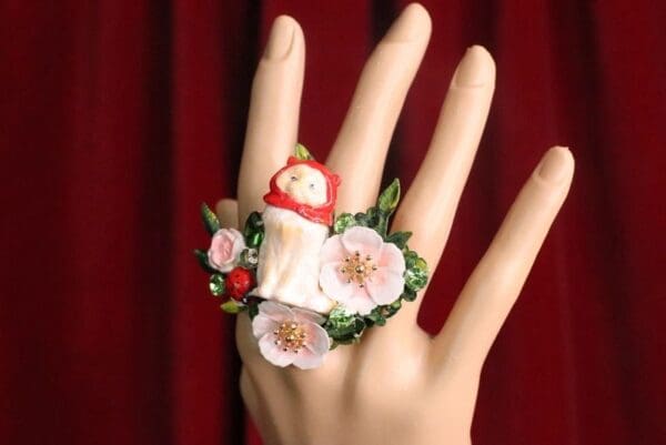 SOLD! 7373 Baroque Art Jewelry Vivid Adorable Cat Cocktail Adjustable Ring - Image 5