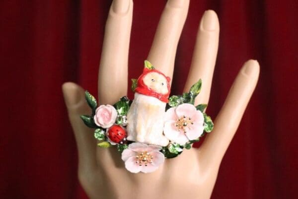SOLD! 7373 Baroque Art Jewelry Vivid Adorable Cat Cocktail Adjustable Ring - Image 6