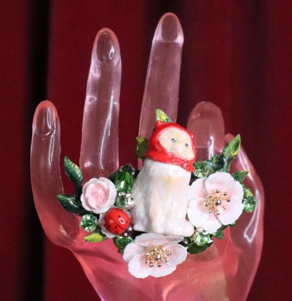 SOLD! 7373 Baroque Art Jewelry Vivid Adorable Cat Cocktail Adjustable Ring
