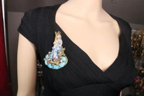 SOLD! 7375 Greek Revival God Hades Hand Painted Unique Brooch - Image 2