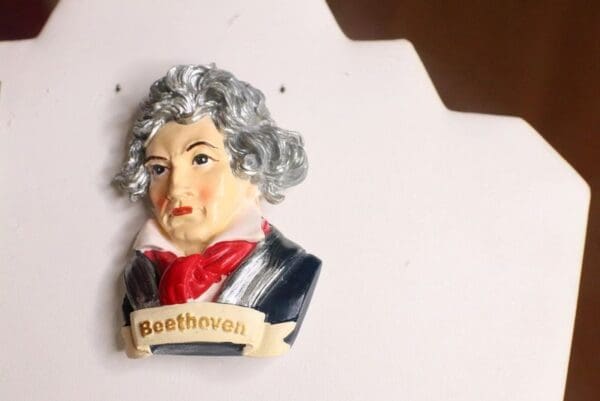 SOLD! 7406 Beethoven Portrait Musical Hand Painted Unique Brooch - Image 7