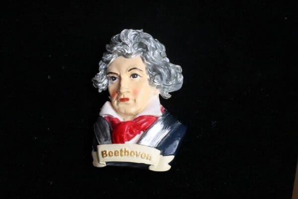 SOLD! 7406 Beethoven Portrait Musical Hand Painted Unique Brooch - Image 8