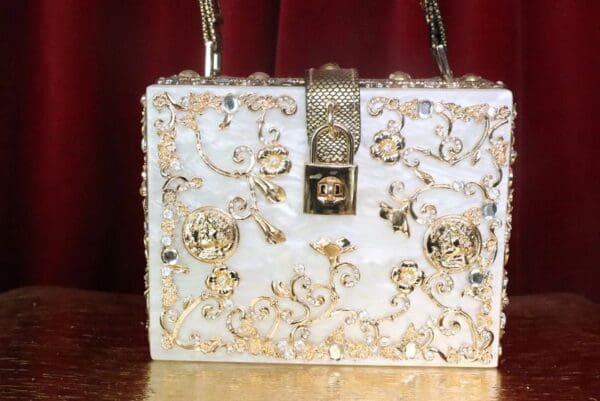 SOLD! 7411 Baroque Pearl Coin Trunk Crossbody Handbag