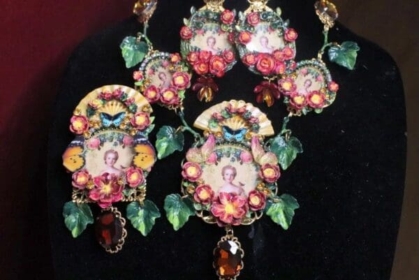 SOLD! 7462 Young Marie Antoinette Butterfly Cameo Brooch