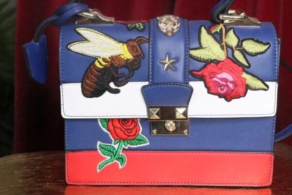 SOLD! 7469 Baroque Designer Inspired Bee Tiger Embroidery PU Handbag