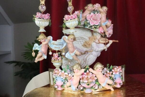 SOLD! 7542 La Moda Baroque Runway Chubby Cherubs Angels Embellished Waist Gold Belt Size S, L, M - Image 5