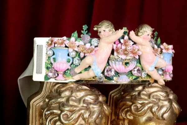 SOLD! 7542 La Moda Baroque Runway Chubby Cherubs Angels Embellished Waist Gold Belt Size S, L, M - Image 10