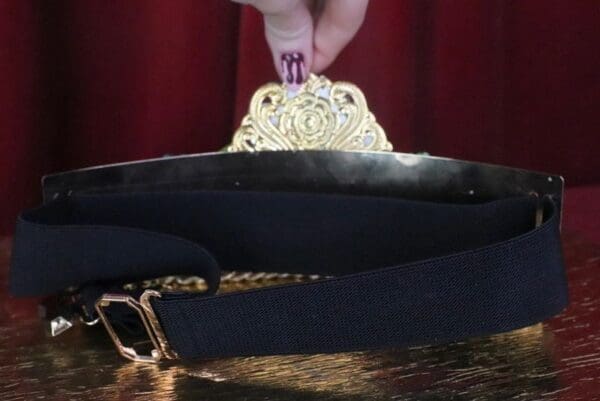SOLD! 7544 Baroque Roman Coin Flower Blossom Embellished Waist Gold Belt Size S, L, M - Image 2