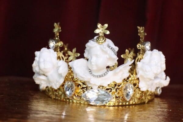 SOLD! SOLD! 7556 Baroque Runway Chubby 5 White Cherubs Headband Crown