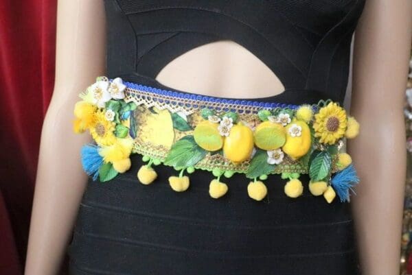 SOLD! 7571 Baroque Runway Sicilian Vivid Lemon Fruit Corset Waist Belt Size S, L, M - Image 5
