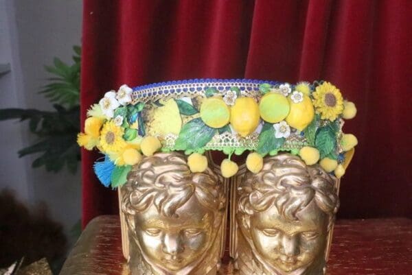 SOLD! 7571 Baroque Runway Sicilian Vivid Lemon Fruit Corset Waist Belt Size S, L, M - Image 6