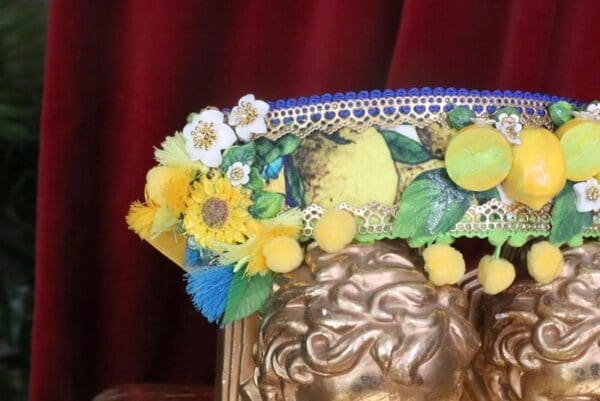SOLD! 7571 Baroque Runway Sicilian Vivid Lemon Fruit Corset Waist Belt Size S, L, M - Image 7