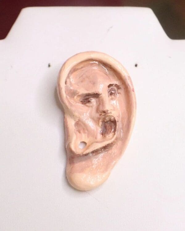 SOLD! 7591 Unusual Weird Ear Hand Painted Earring - Image 6