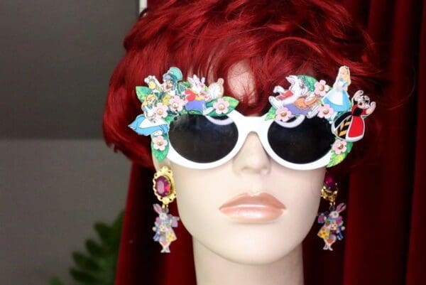 SOLD! 7595 Alice In Wonderland Fancy Embellished Sunglasses - Image 5