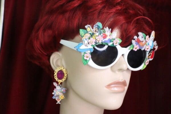 SOLD! 7595 Alice In Wonderland Fancy Embellished Sunglasses - Image 6