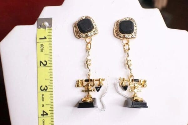 SOLD! 7679 Baroque 3 D Effect Telephone Statement Earrings - Image 4