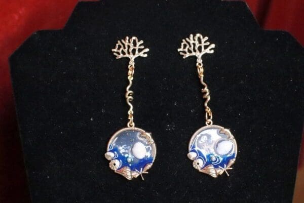 SOLD! 7720 Nautical Ocean Dangle Earrings