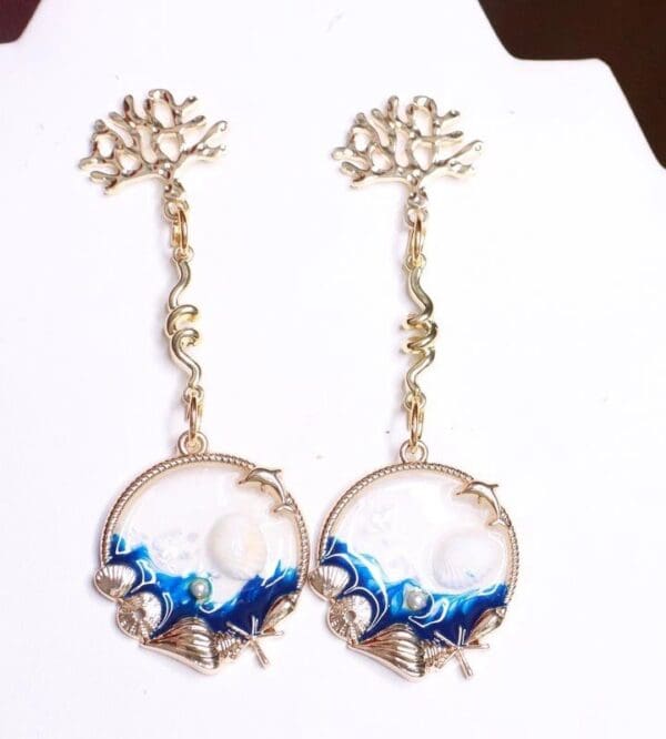 SOLD! 7720 Nautical Ocean Dangle Earrings - Image 6