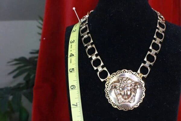 SOLD! 7740 Baroque Gold Tone Metal Head Necklace - Image 4