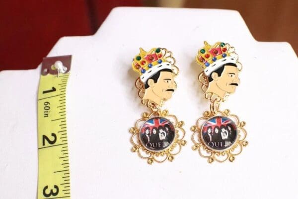 SOLD! 7745 Queen Freddie Mercury Roses Rock Earrings Studs - Image 6