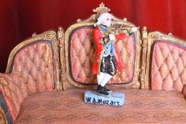 SOLD! 7872 Mozart Musical Hand Painted Brooch - Image 7