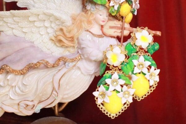 SOLD! 7875 Baroque Lemon Fruit Large Earrings