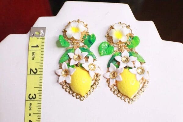 SOLD! 7875 Baroque Lemon Fruit Large Earrings - Image 7