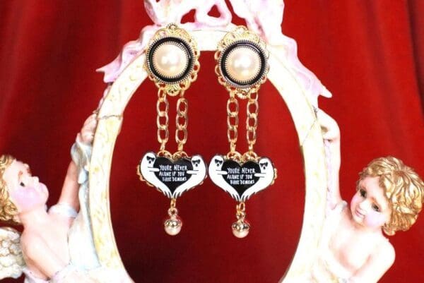 SOLD! 7901 Enamel You Are Not Alone Earrings - Image 2