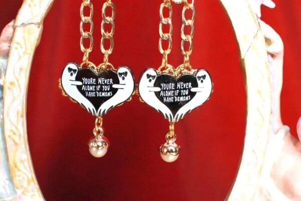 SOLD! 7901 Enamel You Are Not Alone Earrings - Image 3