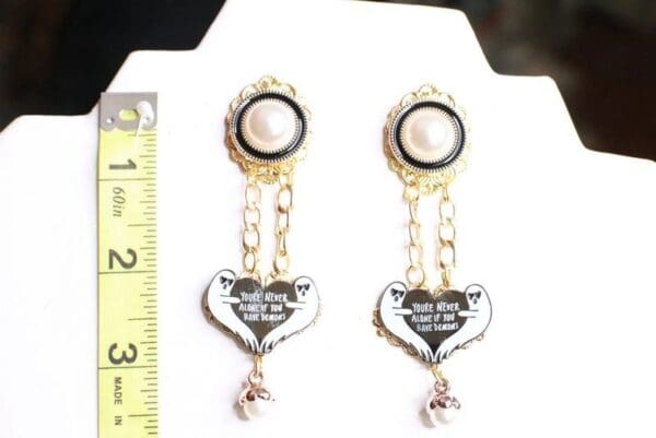SOLD! 7901 Enamel You Are Not Alone Earrings - Image 4