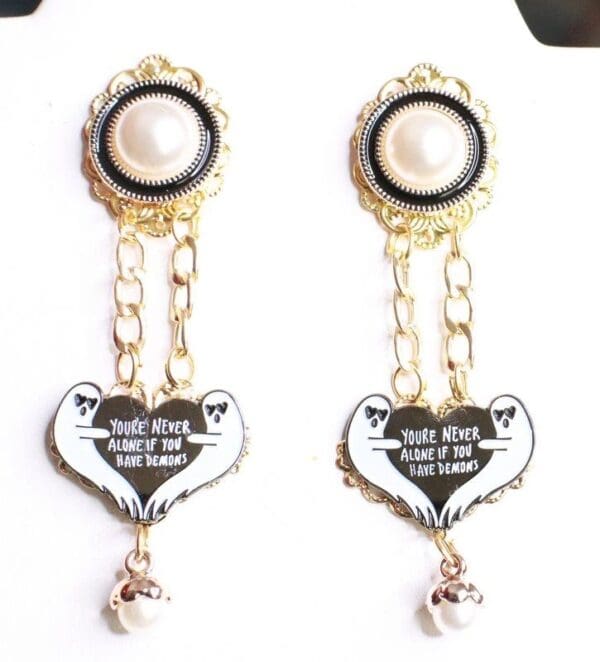 SOLD! 7901 Enamel You Are Not Alone Earrings
