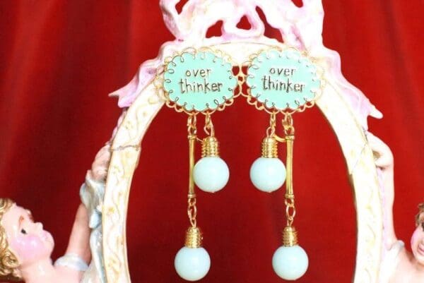 SOLD! 7909 Enamel Overthinker Earrings