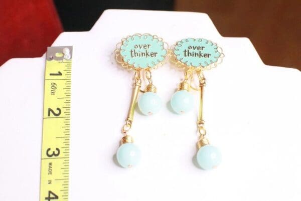 SOLD! 7909 Enamel Overthinker Earrings - Image 2