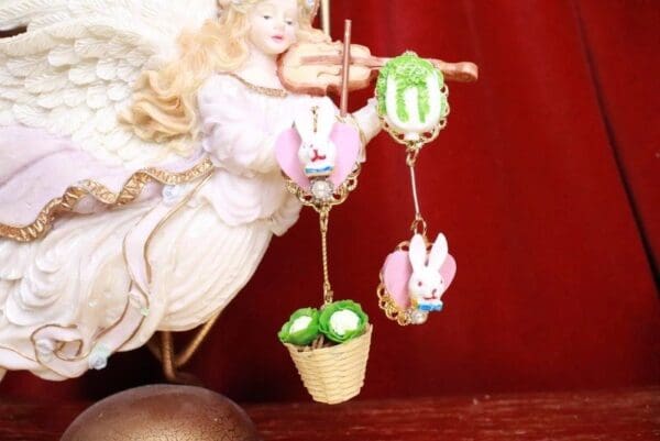 SOLD! 7977 Bunny Cabbage Irregular Studs Earrings - Image 2