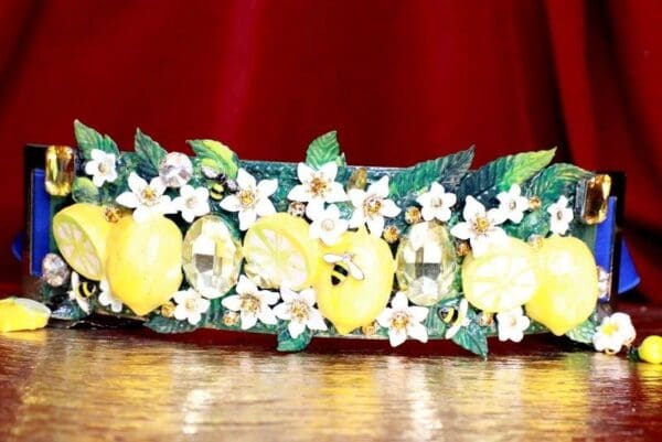 SOLD! 8014 Baroque Runway Sicilian Vivid Lemon Fruit Corset Waist Belt Size S, L, M - Image 4