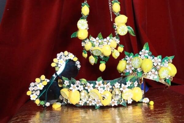 SOLD! 8014 Baroque Runway Sicilian Vivid Lemon Fruit Corset Waist Belt Size S, L, M - Image 3