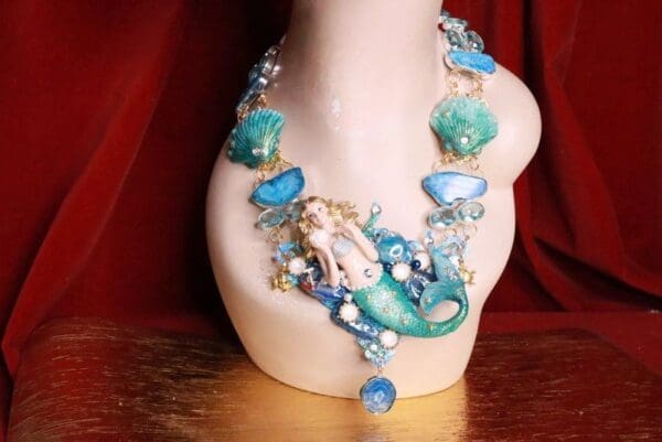 SOLD! 8021 Set Of Genuine Solar Quartz Topaz Gemstones Mermaid Necklace+ Earrings - Image 2