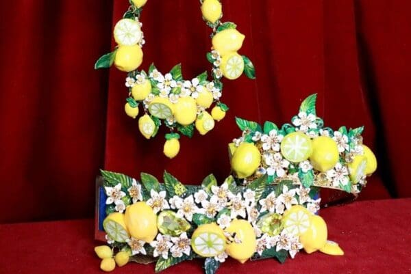 SOLD! 8039 Baroque Runway Sicilian Vivid Lemon Fruit Corset Waist Belt Size S, L, M - Image 8