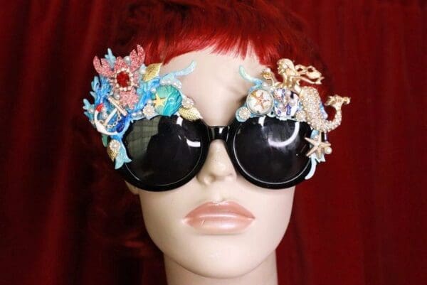SOLD! 8051 Baroque Nautical Marine Mermaid Embellished Sunglasses - Image 3