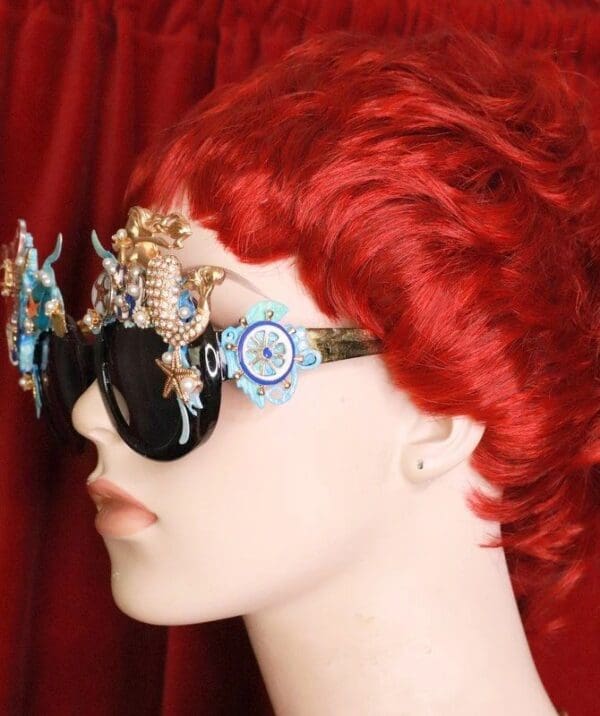 SOLD! 8051 Baroque Nautical Marine Mermaid Embellished Sunglasses - Image 8