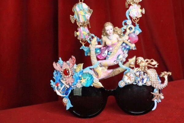 SOLD! 8051 Baroque Nautical Marine Mermaid Embellished Sunglasses - Image 2