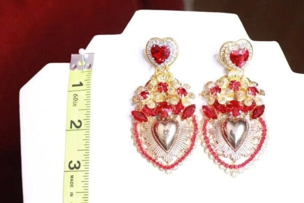 SOLD! 8101 Alta Moda Sacred Heart Baroque Huge Filigree Studs - Image 3