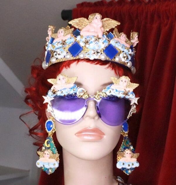 SOLD! 8119 Baroque Raphael Cherubs Angels Clouds Embellished Sunglasses
