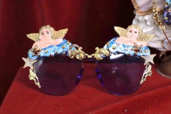 SOLD! 8119 Baroque Raphael Cherubs Angels Clouds Embellished Sunglasses - Image 8